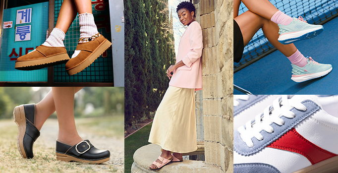 Variety of women's trendy footwear