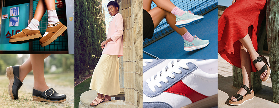Variety of women's trendy footwear