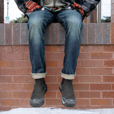 Man sitting on ledge