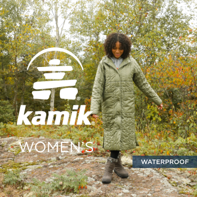 Woman walking in woods