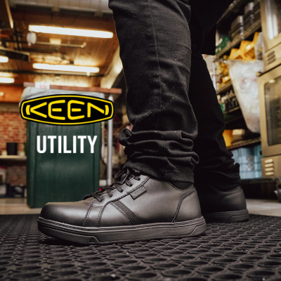 Man working in restaurant wearing Keen Utlity Kenton Mid boots