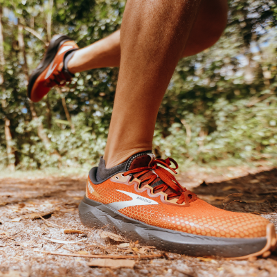 Man running on trail