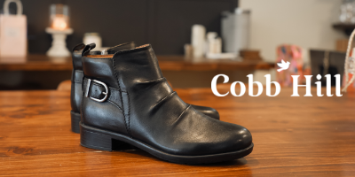 Cobb Hill Nessa boots sitting on countertop