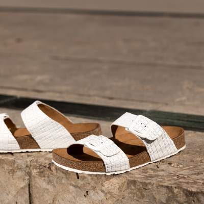 Shoes sitting on dock
