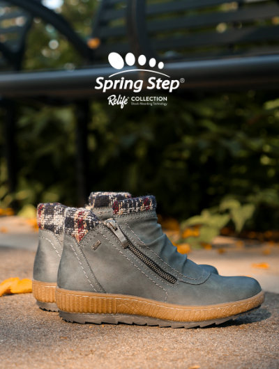Spring Step Cleora boots sitting on sidewalk