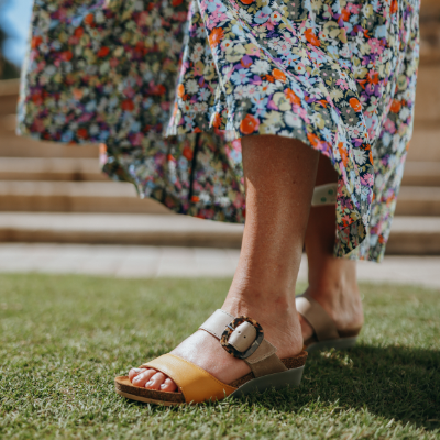 Woman standing in grass
