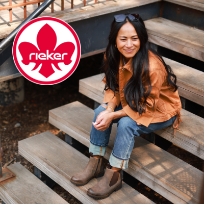 Woman sitting on wood stairsteps