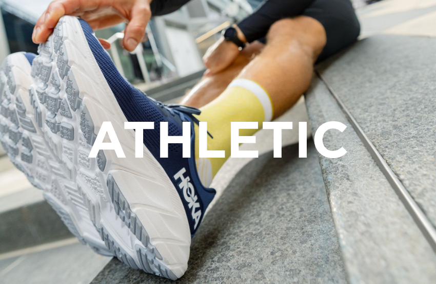 Man stretching before run