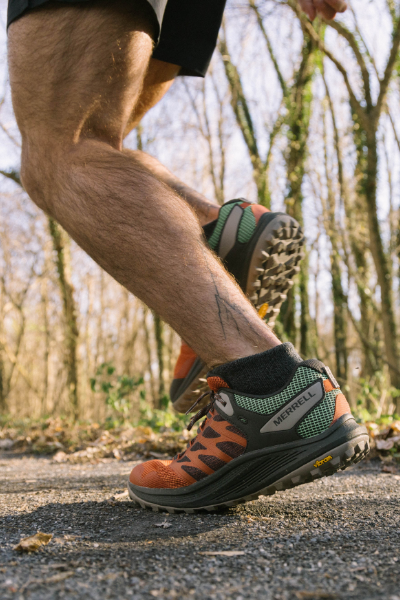 Man running on trail