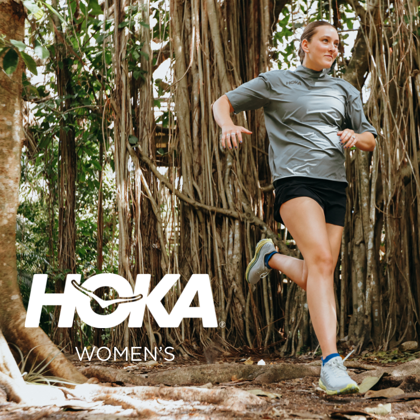 Woman running on trail