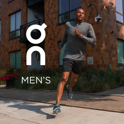 Man running around corner