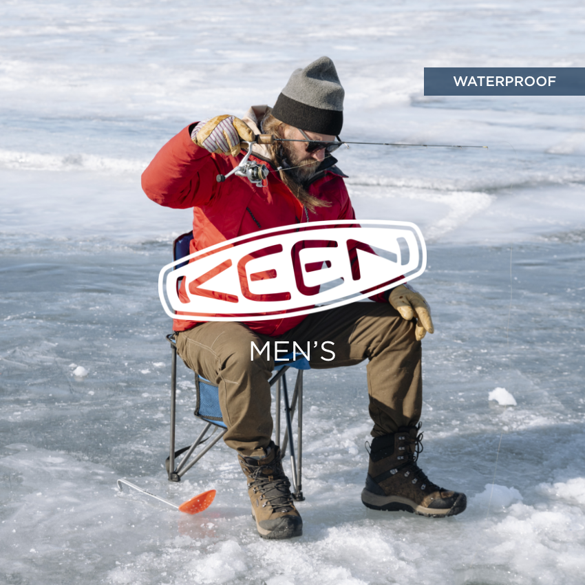 Man ice fishing