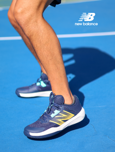 Man wearing New Balance pickleball shoes