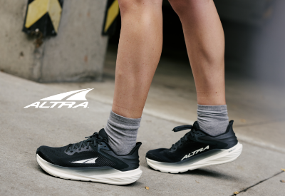 Woman wearing Altra shoes
