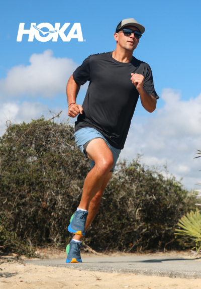 Man running in Hoka Arahi 7's