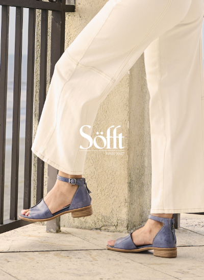 Woman wearing Sofft sandals