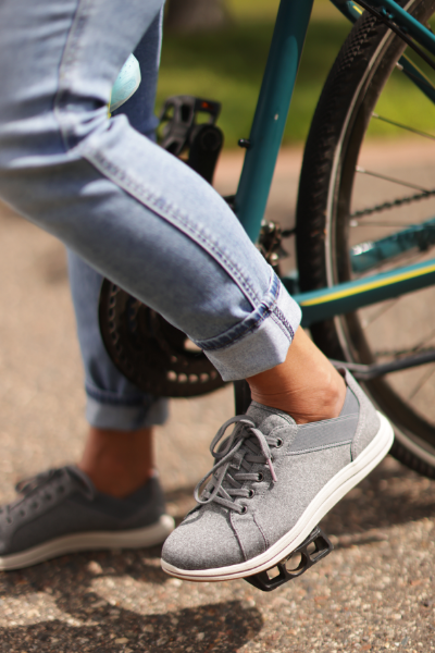 Women's Clarks on bike
