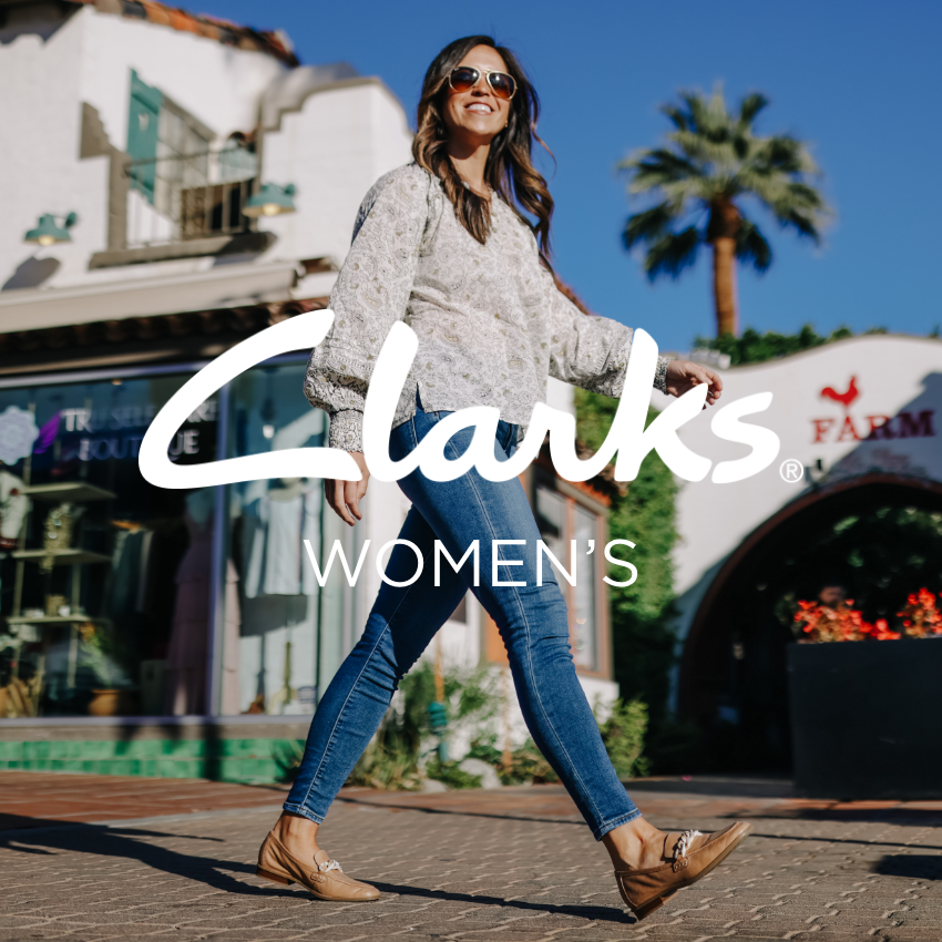 Woman walking in outdoor shopping center
