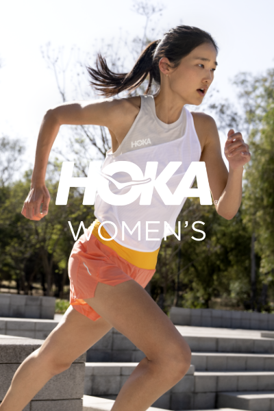 Woman running in Hoka 