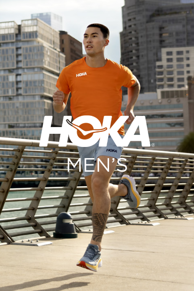 Man running in Hoka shoes