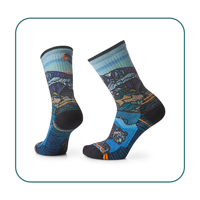 Smartwool Hike Light Cushion Icy Range Print Crew