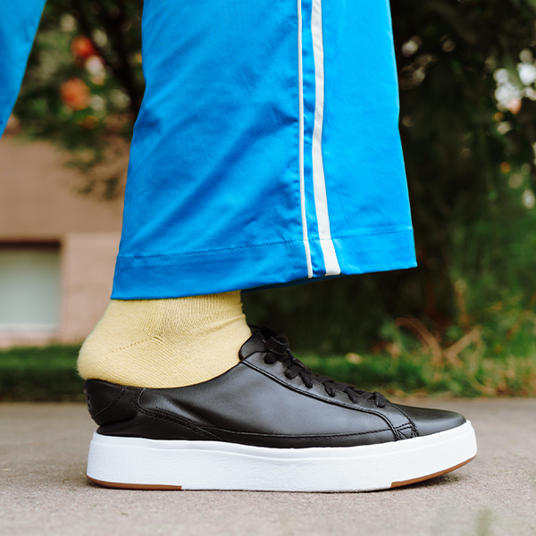 Foot stepping into Kizik Vegas sneaker