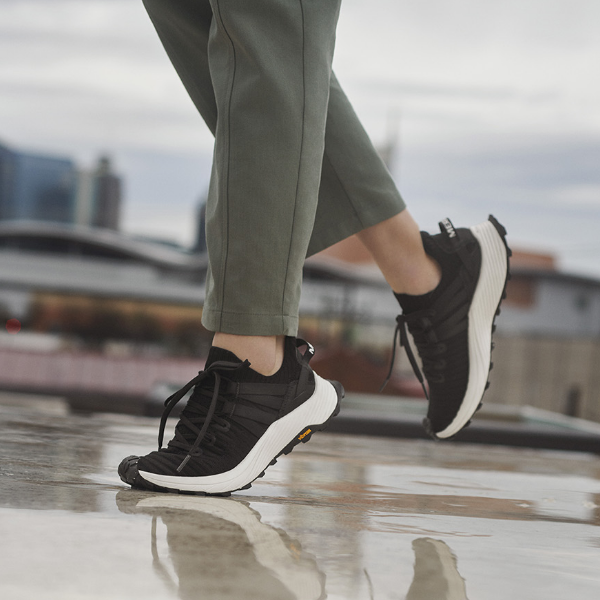 Woman standing in Merrell shoes