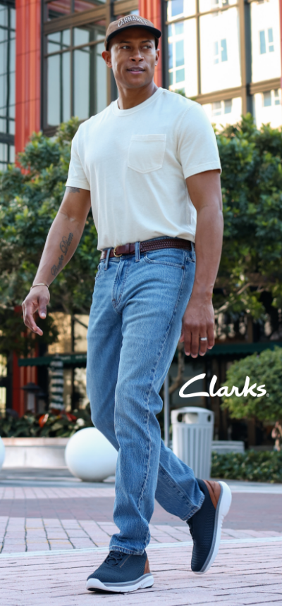 Man walking in Clarks shoes
