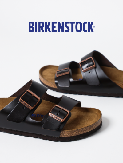 Birkenstock Arizona sandals posed on white background