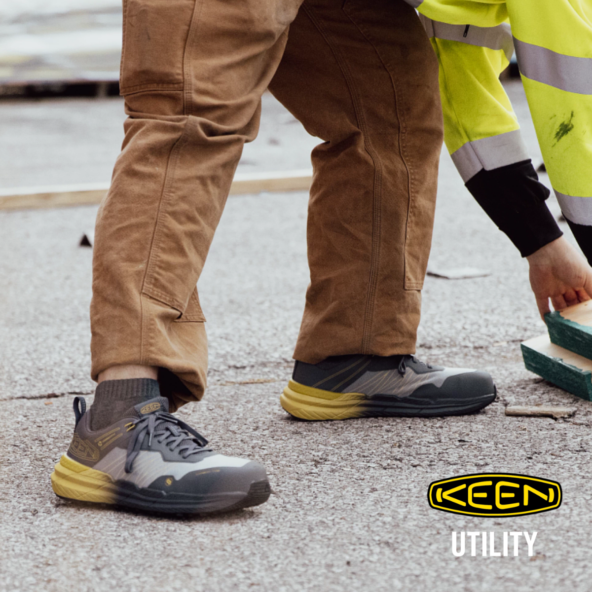 Man working in Keen Utility shoes