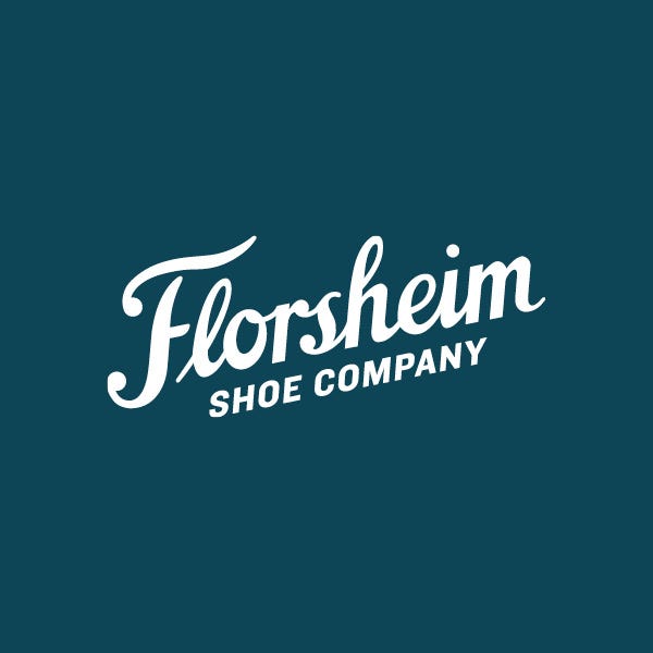 Florsheim logo on blue background