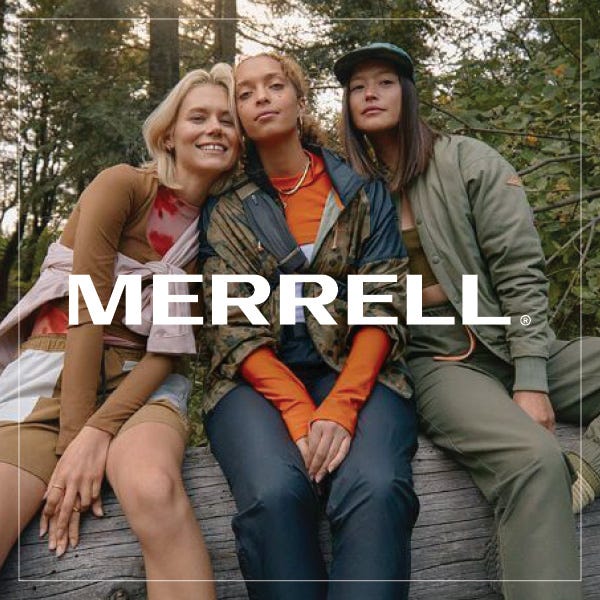 Merrell logo on lifestyle image
