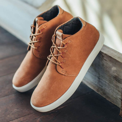 Shoes posed on ledge 