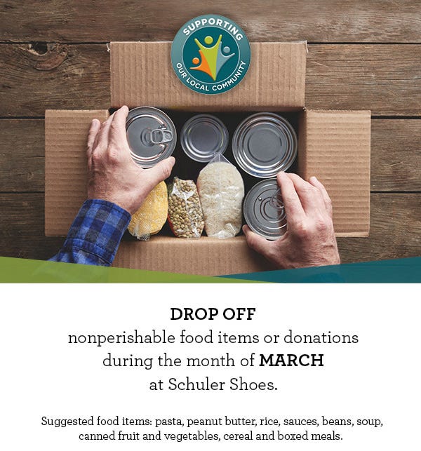 hands placing food donations in box
