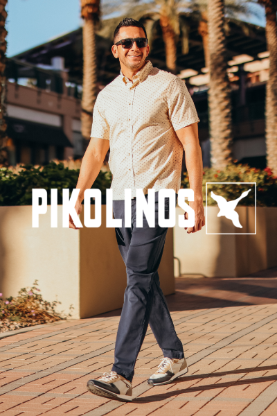 Man walking through shopping center
