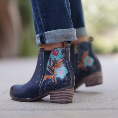 Woman posing in Spring Step boots 