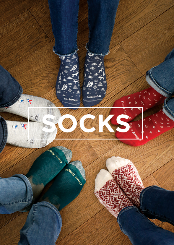 humans wearing socks in a circle