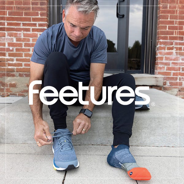 Feetures logo on lifestyle image