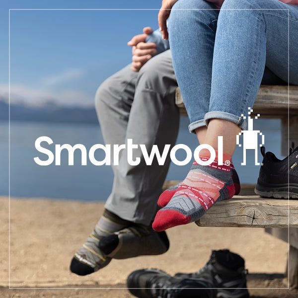 Smartwool logo on lifestyle image